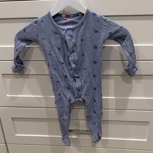 Magnetic Me Blue Waffle Knit Baby Pajamas